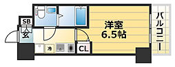 グリーン・ネス神戸駅前 1Kの間取図画像
