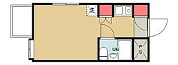 サンダーソンレジデンスII 4階ワンルームの間取り