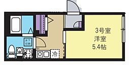 プレナ蒲田 1Kの間取図画像