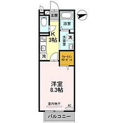 メゾン・シェルシェ 1階1Kの間取り