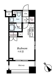 JR京浜東北・根岸線 大森駅 徒歩12分の賃貸マンション 12階ワンルームの間取り