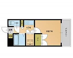 ディアマンテ薬院 1Kの間取図画像