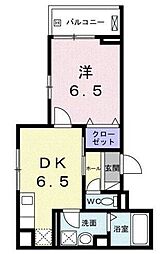 エルグ2 2階1DKの間取り