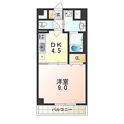 メゾン材木町 1DKの間取図画像