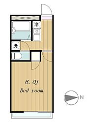 アムールK 1Kの間取図画像
