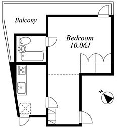 グリーンテラス元代々木 4階1Kの間取り