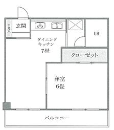 ニューハイツ中落合 3階1DKの間取り