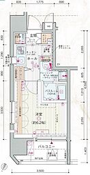 エステムプラザ品川大井町クリスタルヒルズ 1Kの間取図画像
