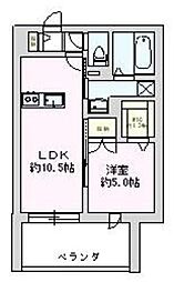 シャレーリブラン 1LDKの間取図画像