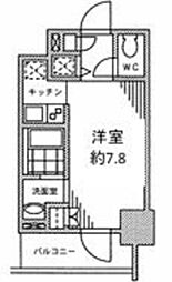 カスタリア門前仲町2 1Kの間取図画像