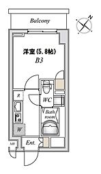 N-StageInagi 1Kの間取図画像