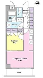 CITYCURRENT代官山 1LDKの間取図画像