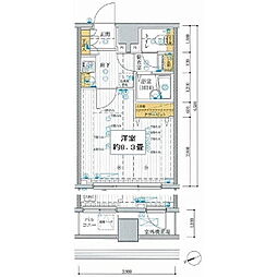 プレール・ドゥーク早稲田3 1Kの間取図画像
