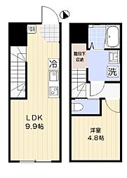 品川区東大井2丁目マンション 1LDKの間取図画像