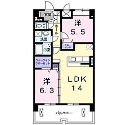 ウィステリア 2LDKの間取図画像
