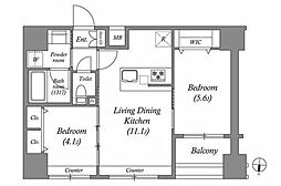 ACP Residence 中野新橋 2LDKの間取図画像