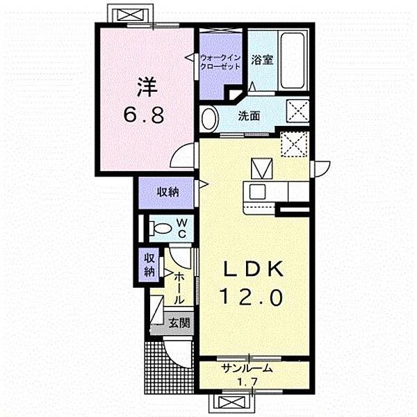 ウェルヴィレッジIV 104｜新潟県長岡市関原町１丁目(賃貸アパート1LDK・1階・50.18㎡)の写真 その2