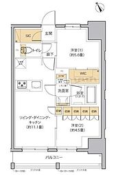 リビオメゾン田端 2LDKの間取図画像