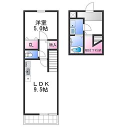 スリーハーブスグレンツェント泉大津 1LDKの間取図画像