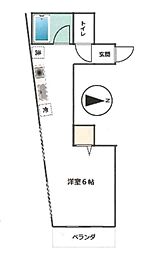 パルティール大岡山 ワンルームの間取図画像