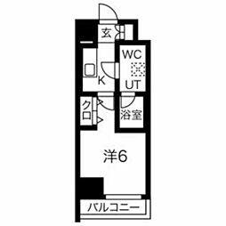 スパシエフェリーチェ川崎 1Kの間取図画像