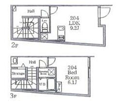 Reberty竹ノ塚 1LDKの間取図画像