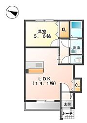 ルノンロワール 1LDKの間取図画像