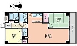 カーサソプラ 2LDKの間取図画像