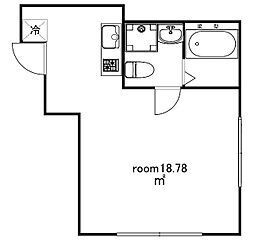 セレヴィエオキノ 3階ワンルームの間取り