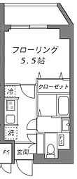 リュシアン大崎 1Kの間取図画像