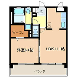 グランメール横浜 1LDKの間取図画像