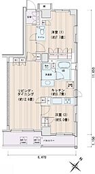 エスティメゾン豊洲レジデンスE棟 2LDKの間取図画像