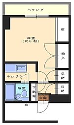 リバーサイド青戸 ワンルームの間取図画像