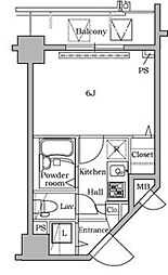 レジディア広尾2 1Kの間取図画像