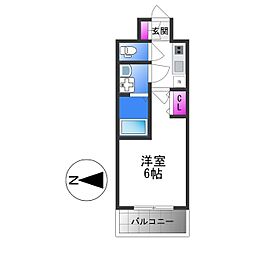 エスリード ザ・グレア大阪 8階1Kの間取り