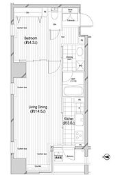 コンフォリア二番町 1LDKの間取図画像