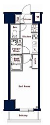 N-stageUeno 1Kの間取図画像