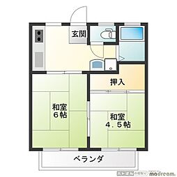 アーバンライフII 2階2Kの間取り