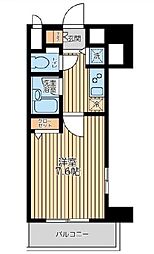 エマーレ行徳 3階1Kの間取り
