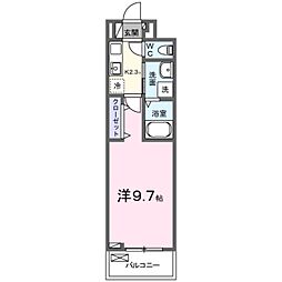 ロンフルール 1Kの間取図画像