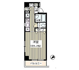 ブレコンプラザ銀座 9階1Kの間取り