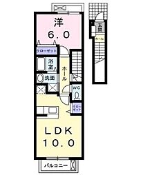 アンジュコリーヌ 1LDKの間取図画像