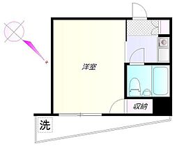 ハイツベルグ上池台 1Kの間取図画像