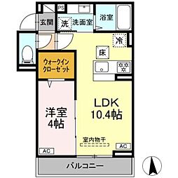 D'Bless横濱岸根公園I 1LDKの間取図画像