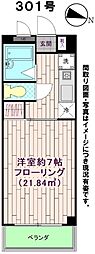 ふる・りゅーん 1Kの間取図画像