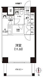 クイズ恵比寿 4階1Kの間取り