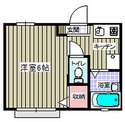 サンライフ百草園 1Kの間取図画像