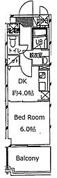 KMリシェス 1DKの間取図画像