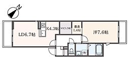ORIENTALリーク 1LDKの間取図画像