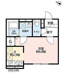 Carino7 1階1Kの間取り
